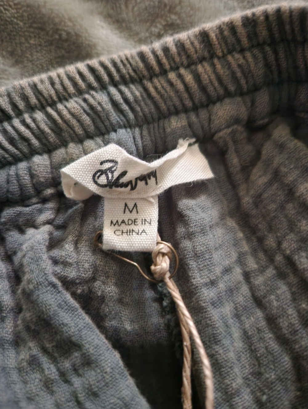 Blue Velvet Olive Patchwork Drawstring Pants - Picture 5 of 11